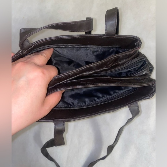 Dark chocolate 🍫 color Faux Leather Shoulder Bag - Picture 5 of 5